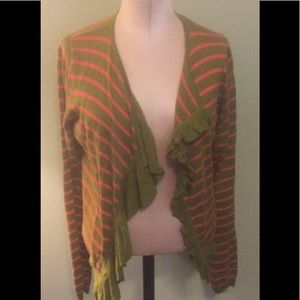 Sparrow by Anthropologie size s coral/olive green